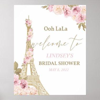 Welcome Sign, Paris, Eiffel Tower, Bridal Shower Poster