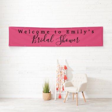 Welcome to Name Bridal Shower Script Dark Pink Banner