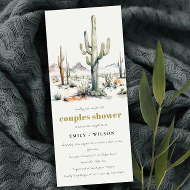 Western Boho Cacti Desert Landscape Couples Shower Invitations