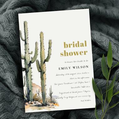 Western Boho Cactus Desert Landscape Bridal Shower Invitations