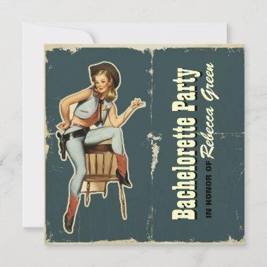 western country cowboy bachelorette party Invitations