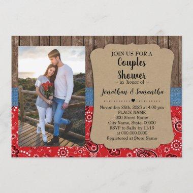 Western couples shower country chic wedding Invitations