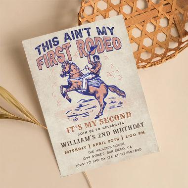 Western Cowboy Rodeo 2nd Birthday Party Invitations