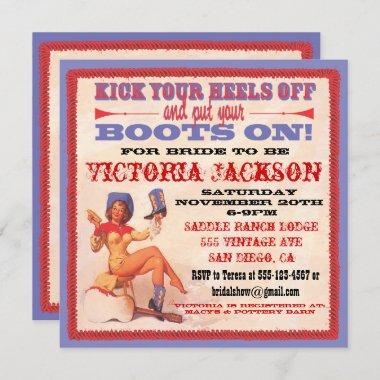 Western Cowgirl Bridal Shower Party Invitations