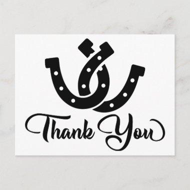 Western Thank You Cowboy Boot Country Wedding PostInvitations