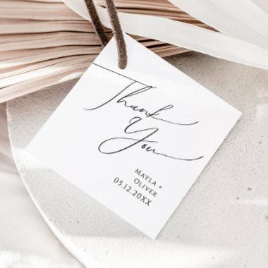 Whimsical Minimalist Script Thank You Favor Tags