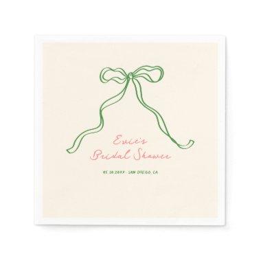 Whimsical Quirky Handwritten Bow Bridal Shower Napkins