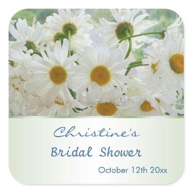 White daisy flowers Bridal Shower Sticker