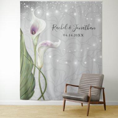 White Purple Calla Lily Photo Backdrop Tapestries