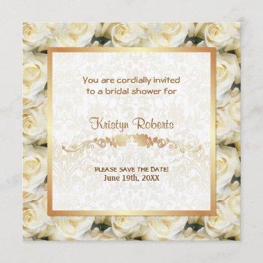 White Rose Elegance - Shower Save The Date