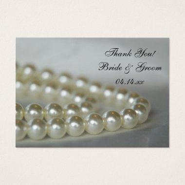 White Wedding Pearls Thank You Favor Tags