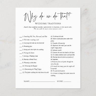 Why Do We Do That | Bridal Shower Game