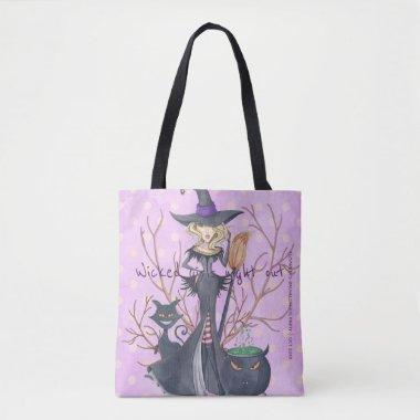 Wicked girls night out witch bachelorette party tote bag