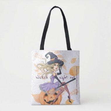 Wicked girls night out witch bachelorette party tote bag