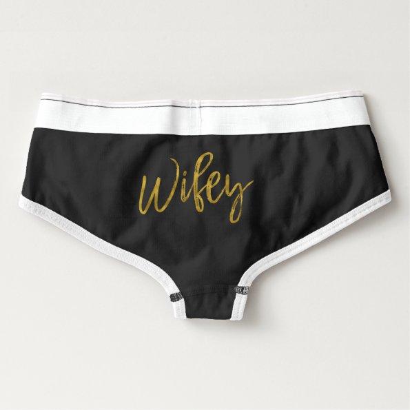 Wifey Boy Shorts with Gold Foil Typography