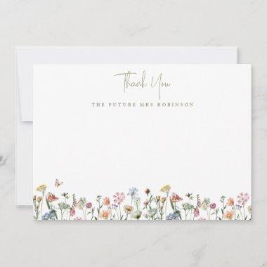 Wild Flowers Bridal Shower Future Mrs Personalized Thank You Invitations