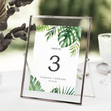 Wild Tropical Palm " Table Number