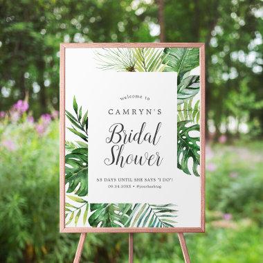 Wild Tropical Palm Bridal Shower Welcome Poster