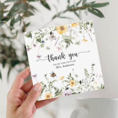 Wildflower Bee Bridal Shower Thank You Invitations