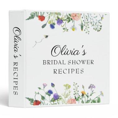 Wildflower Bridal Shower 3 Ring Binder