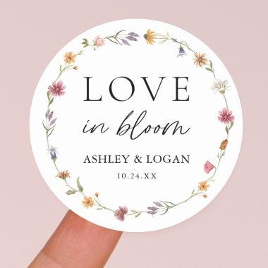 Wildflower Bridal Shower Thank You Favors Classic Round Sticker
