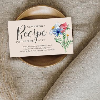 Wildflower Charm Bridal Shower Recipe Invitations Request