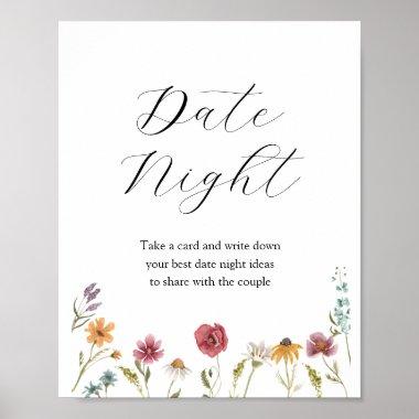 Wildflower Date Night Ideas Bridal Shower Sign