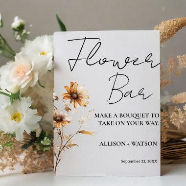 Wildflower Flower bar sign bridal shower flower