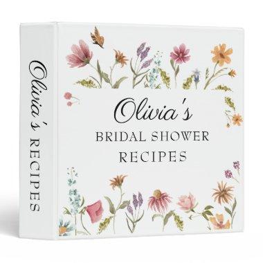 Wildflower in Bloom Bridal Shower 3 Ring Binder