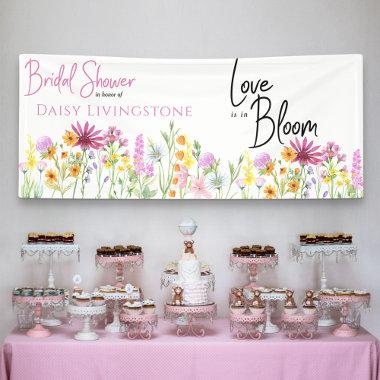 Wildflower Meadow Love is in Bloom Bridal Shower Banner