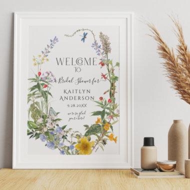 Wildflower Watercolor Floral Welcome Bridal Shower Poster