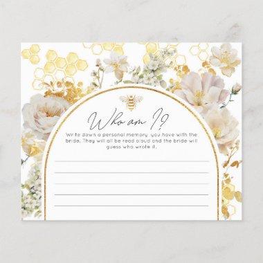 Wildflowers bee Who am I bridal shower game