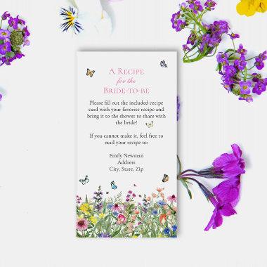 Wildflowers & Butterflies Recipe Request Enclosure Invitations