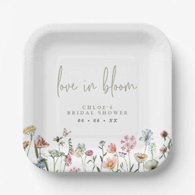Wildflowers Love In Bloom Bridal Shower Paper Plates