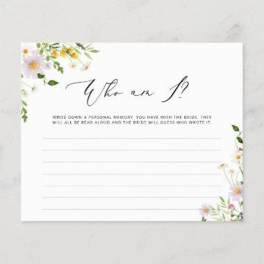 Wildflowers Who am I bridal shower game