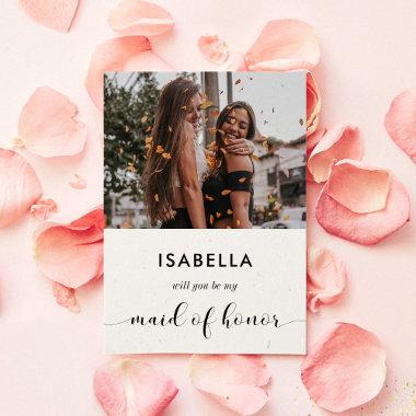 Will you be my Maid of honor proposal photo Invitations