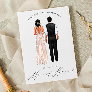 Will You Be My Man of Honor? Girls in Gowns Invitations