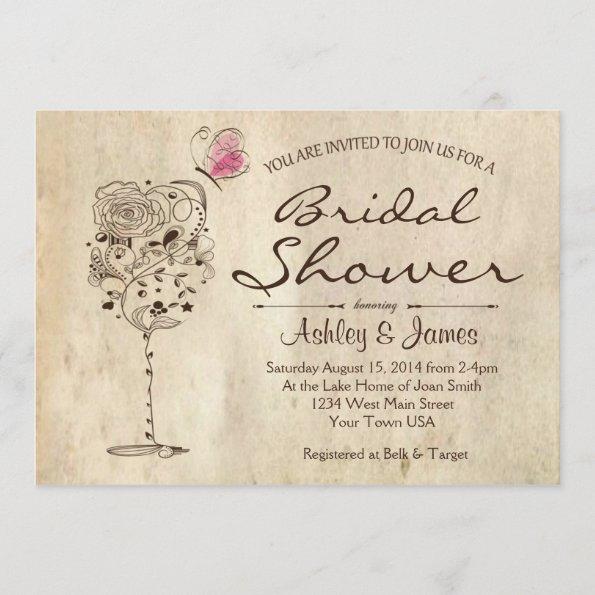Wine & Cheese Bridal Shower Invitations