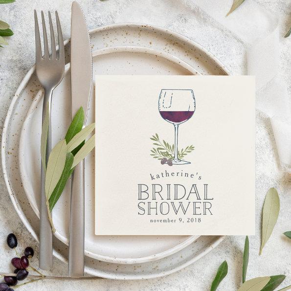 Wine Tasting Bridal Shower Paper Napkins