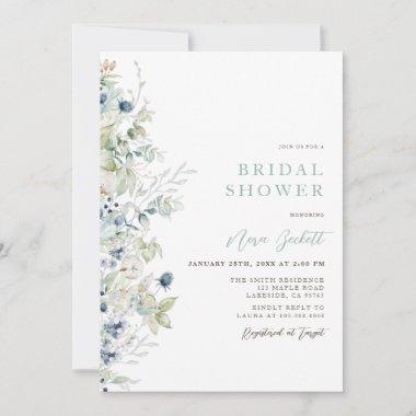 Winter Botanical Bridal Shower Invitations