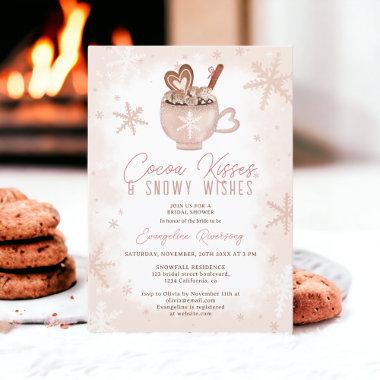 Winter cocoa kisses chocolate snow bridal shower Invitations