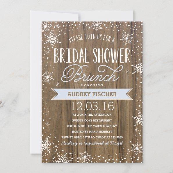 Winter Rustic Bridal Shower Invitations