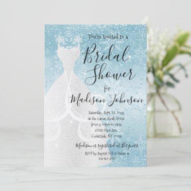 Winter Snowfall Bridal Shower - Baby Blue Invitations