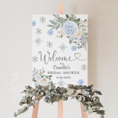 Winter White Floral Snowflake Bridal Shower Foam Board