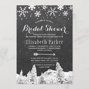 Winter wonderland chalkboard bridal shower Invitations