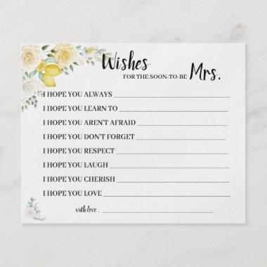 Wishes for Soon to be Mrs Lemons&Roses Shower Invitations Flyer
