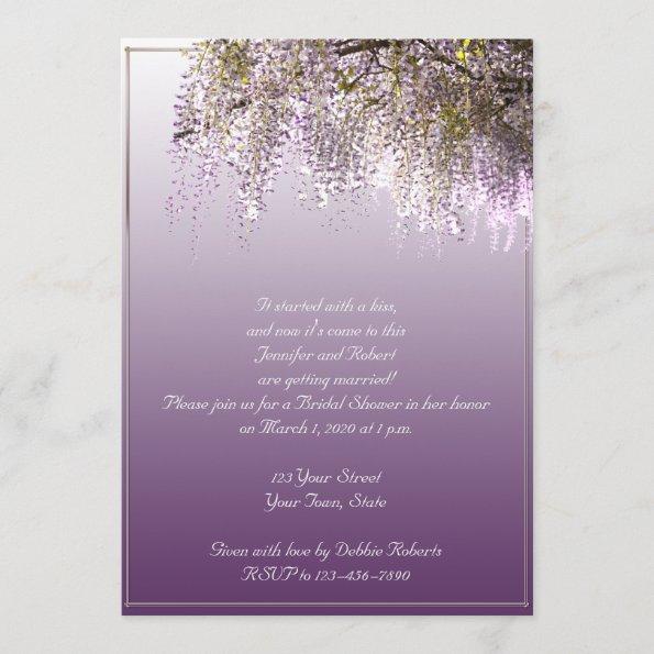 Wisteria Flower Lavender Bridal Shower Invitations