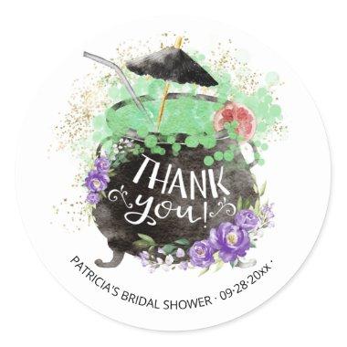 Witch's Punch Halloween Bridal Shower Thank You Cl Classic Round Sticker