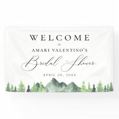 Woodland Forest Mountain Bridal Shower Banner