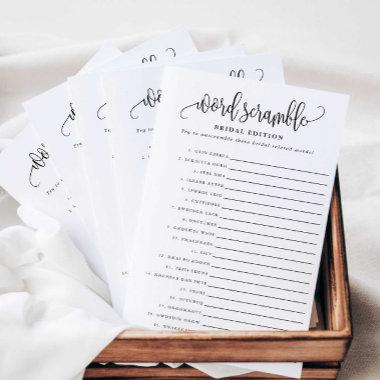 Word Scramble Bridal Edition Paper Game Invitations